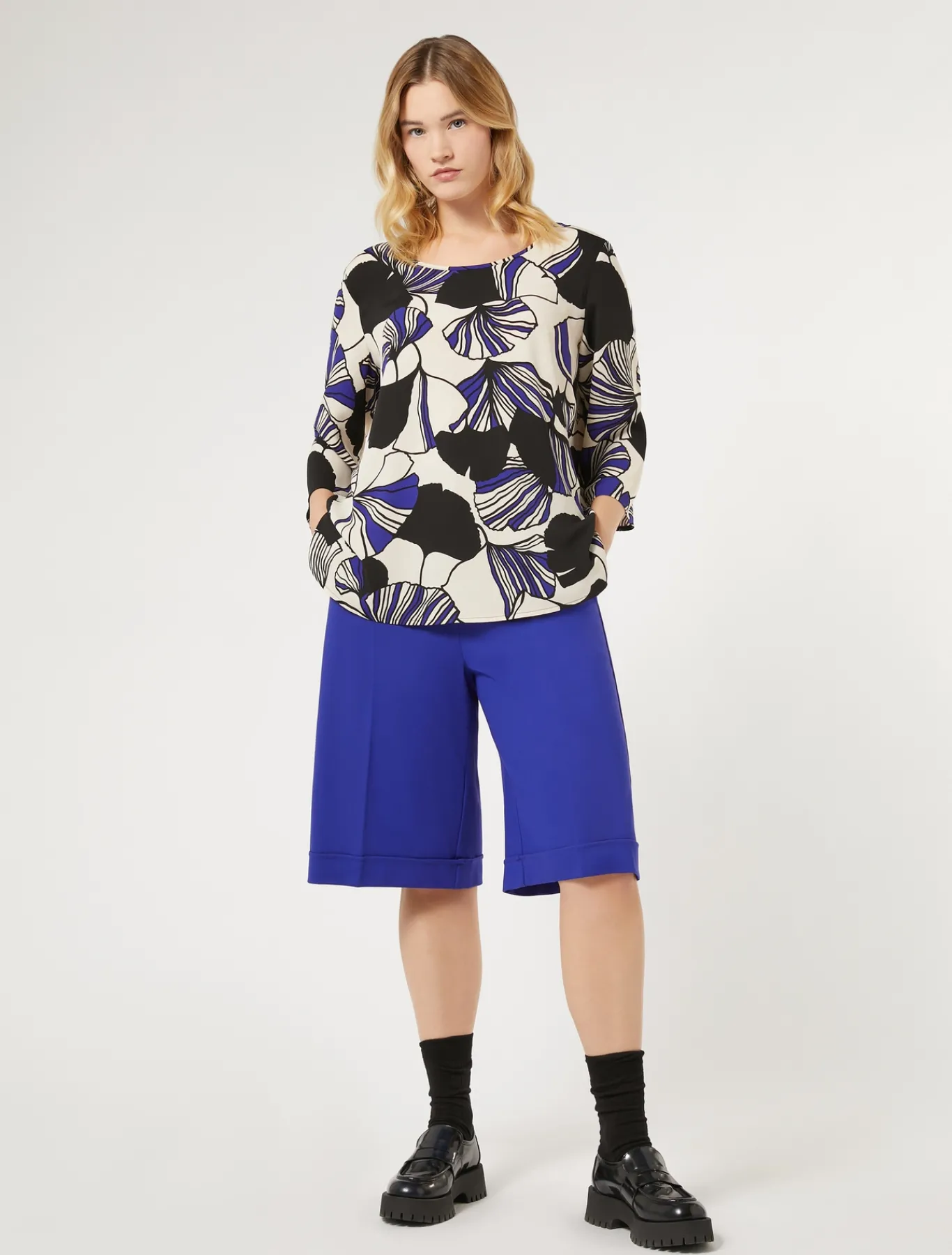 Marina Rinaldi Bermuda en jersey au point Milano VIOLET Best