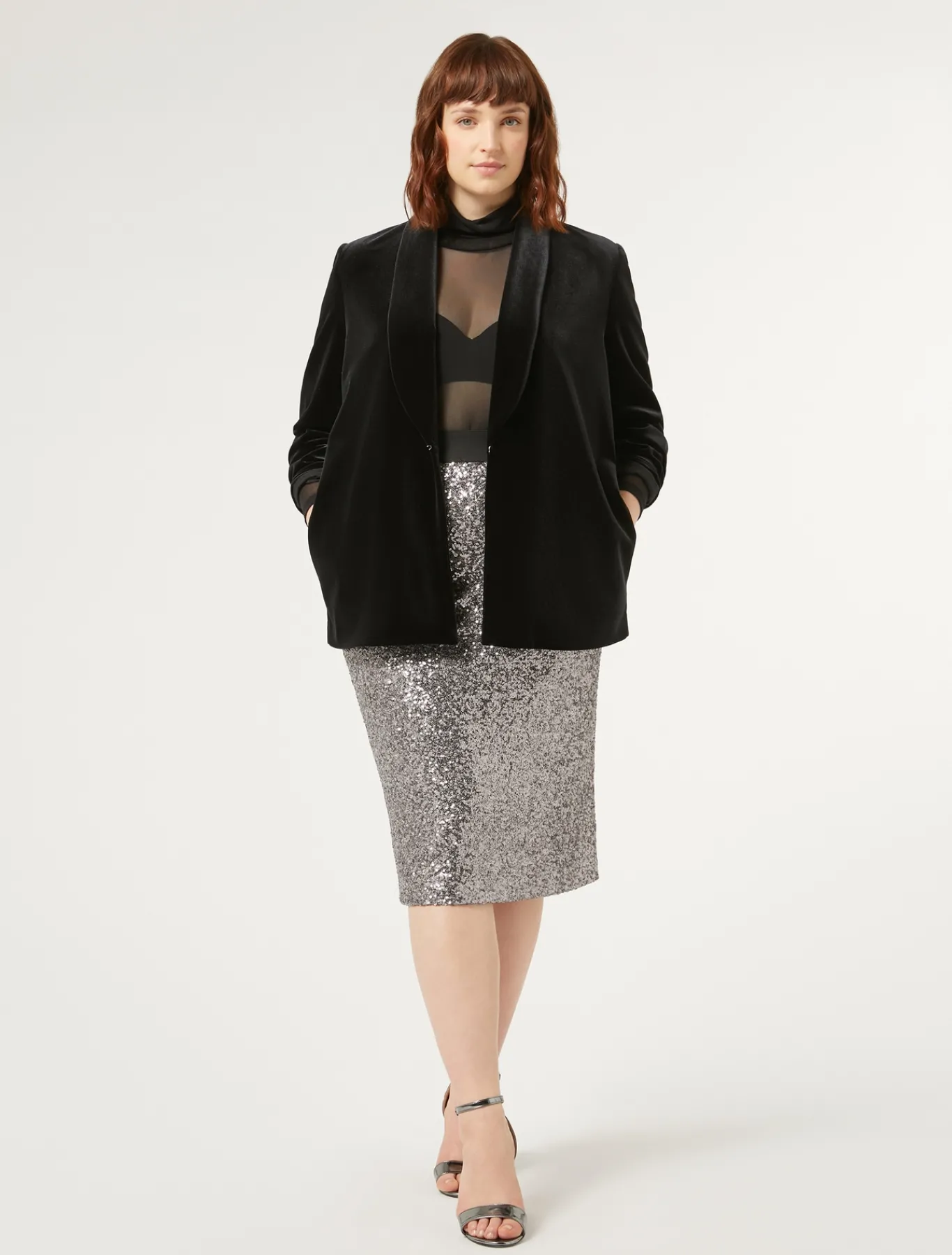 Marina Rinaldi Blazer en chenille stretch NOIR Outlet