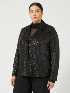 Marina Rinaldi Blazer en tissu technique et paillettes NOIR Online