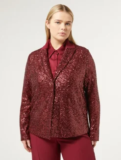 Marina Rinaldi Blazer en tissu technique et paillettes RUBIS Clearance