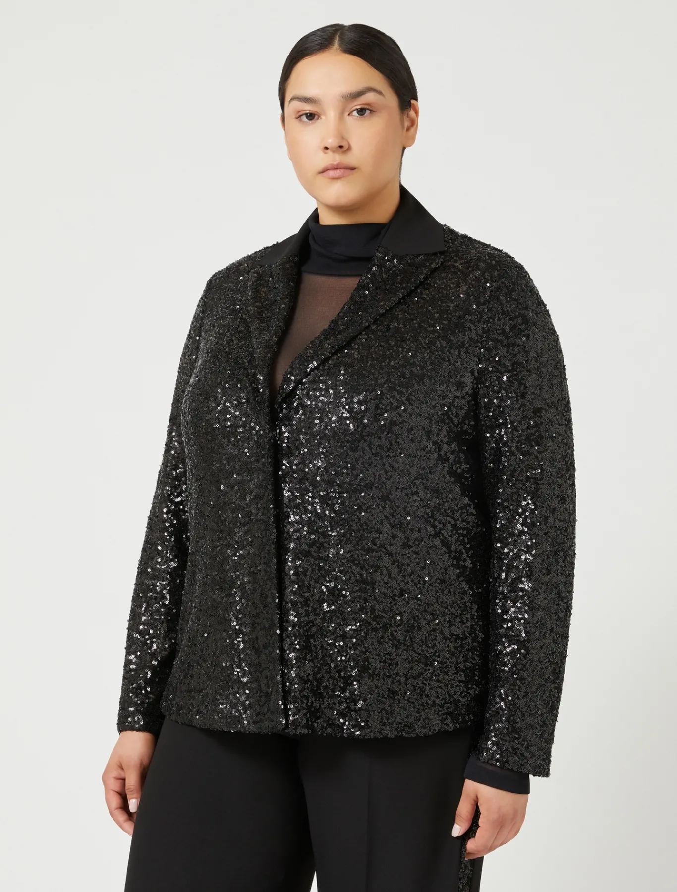Marina Rinaldi Blazer en tissu technique et paillettes NOIR Online