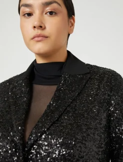 Marina Rinaldi Blazer en tissu technique et paillettes NOIR Online