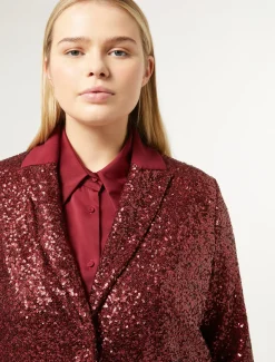 Marina Rinaldi Blazer en tissu technique et paillettes RUBIS Clearance