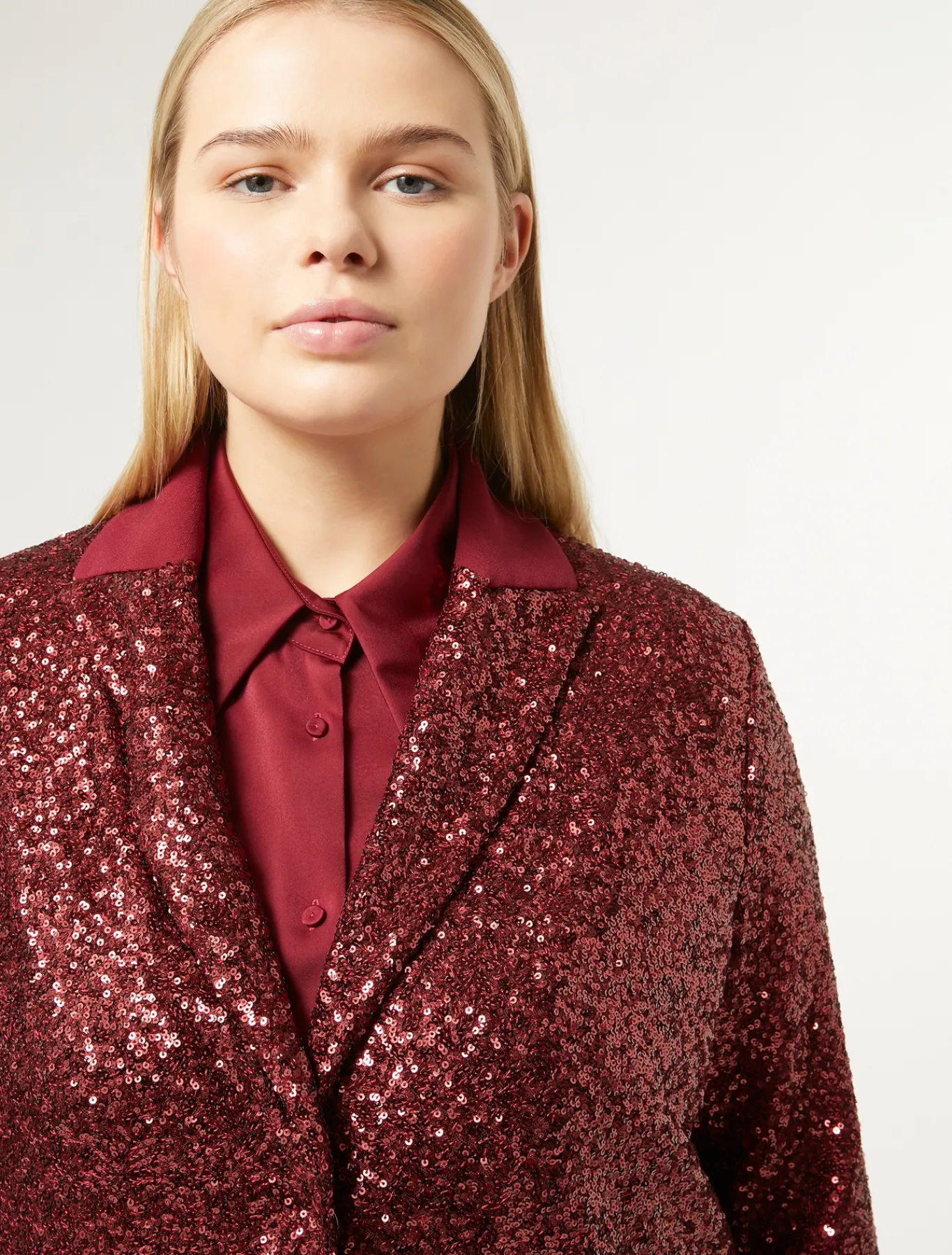 Marina Rinaldi Blazer en tissu technique et paillettes RUBIS Clearance