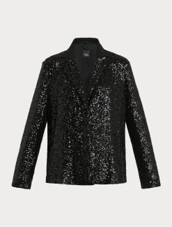 Marina Rinaldi Blazer en tissu technique et paillettes NOIR Online
