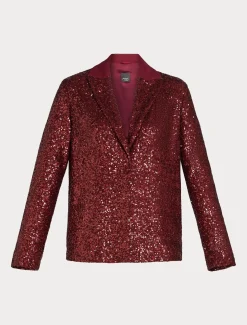 Marina Rinaldi Blazer en tissu technique et paillettes RUBIS Clearance
