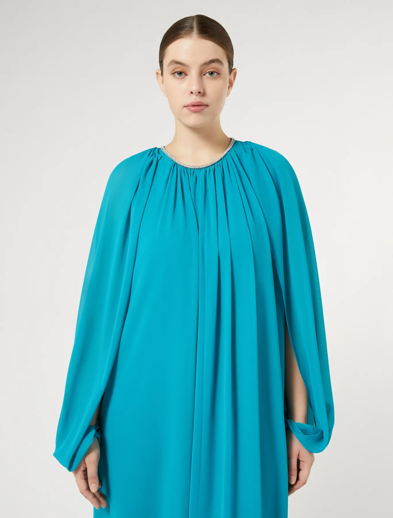 Marina Rinaldi Boléro en georgette TURQUOISE Sale