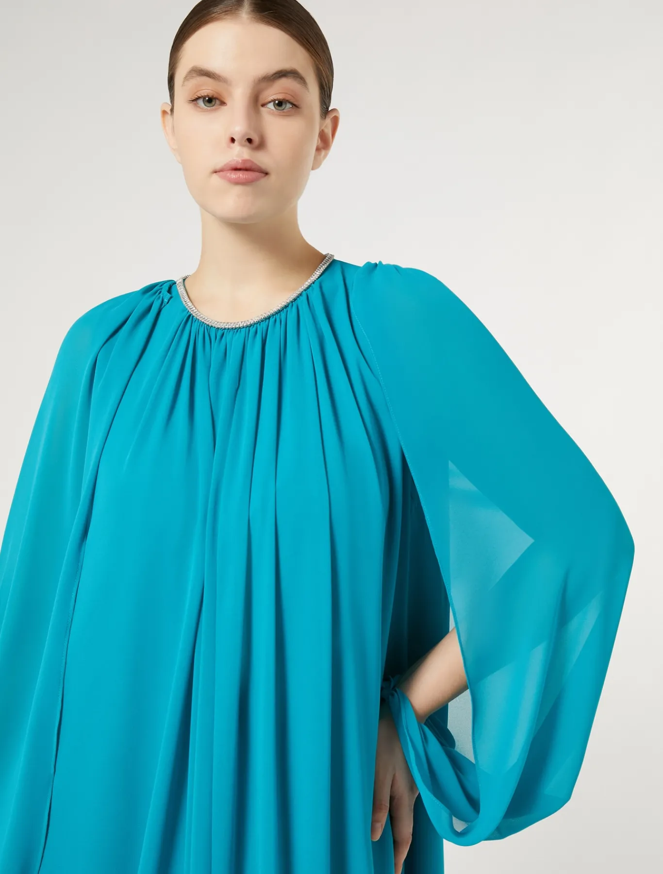 Marina Rinaldi Boléro en georgette TURQUOISE Sale