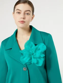 Marina Rinaldi Broche en organza de soie VERT Online