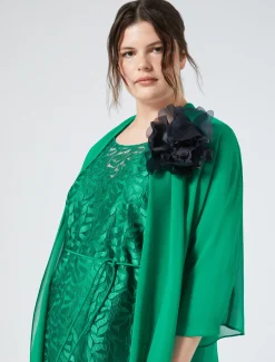 Marina Rinaldi Broche en organza de soie BLEU Best