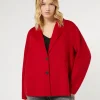 Marina Rinaldi Caban en double laine ROUGE Hot