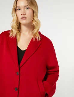 Marina Rinaldi Caban en double laine ROUGE Hot