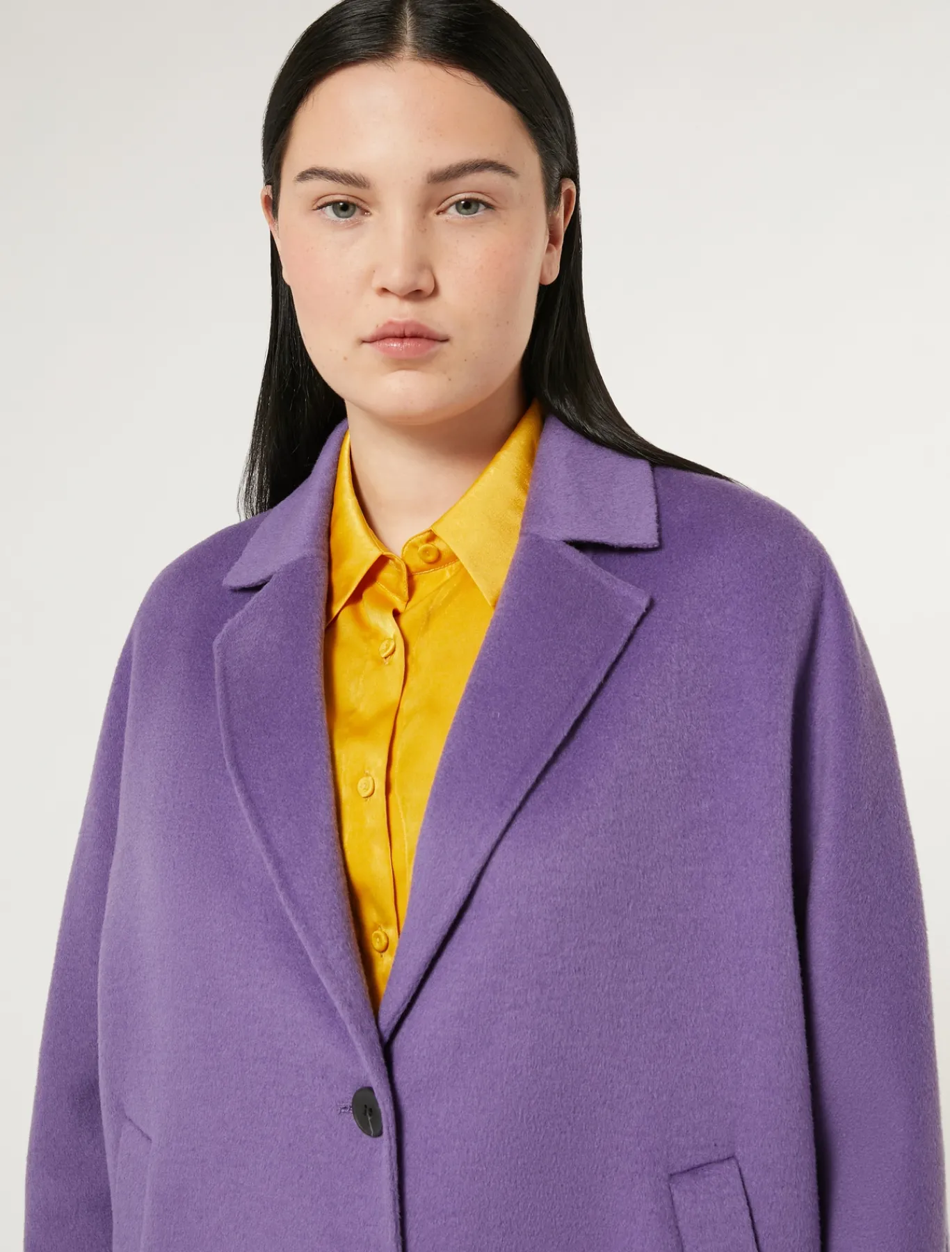 Marina Rinaldi Caban en double laine VIOLET Sale