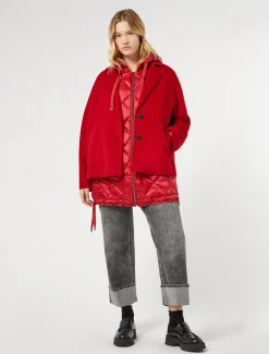 Marina Rinaldi Caban en double laine ROUGE Hot