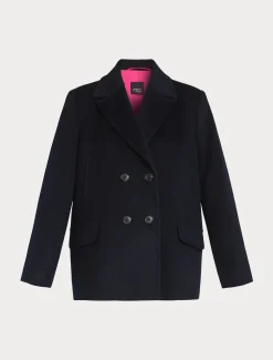 Marina Rinaldi Caban en drap de laine BLEUNUIT Outlet