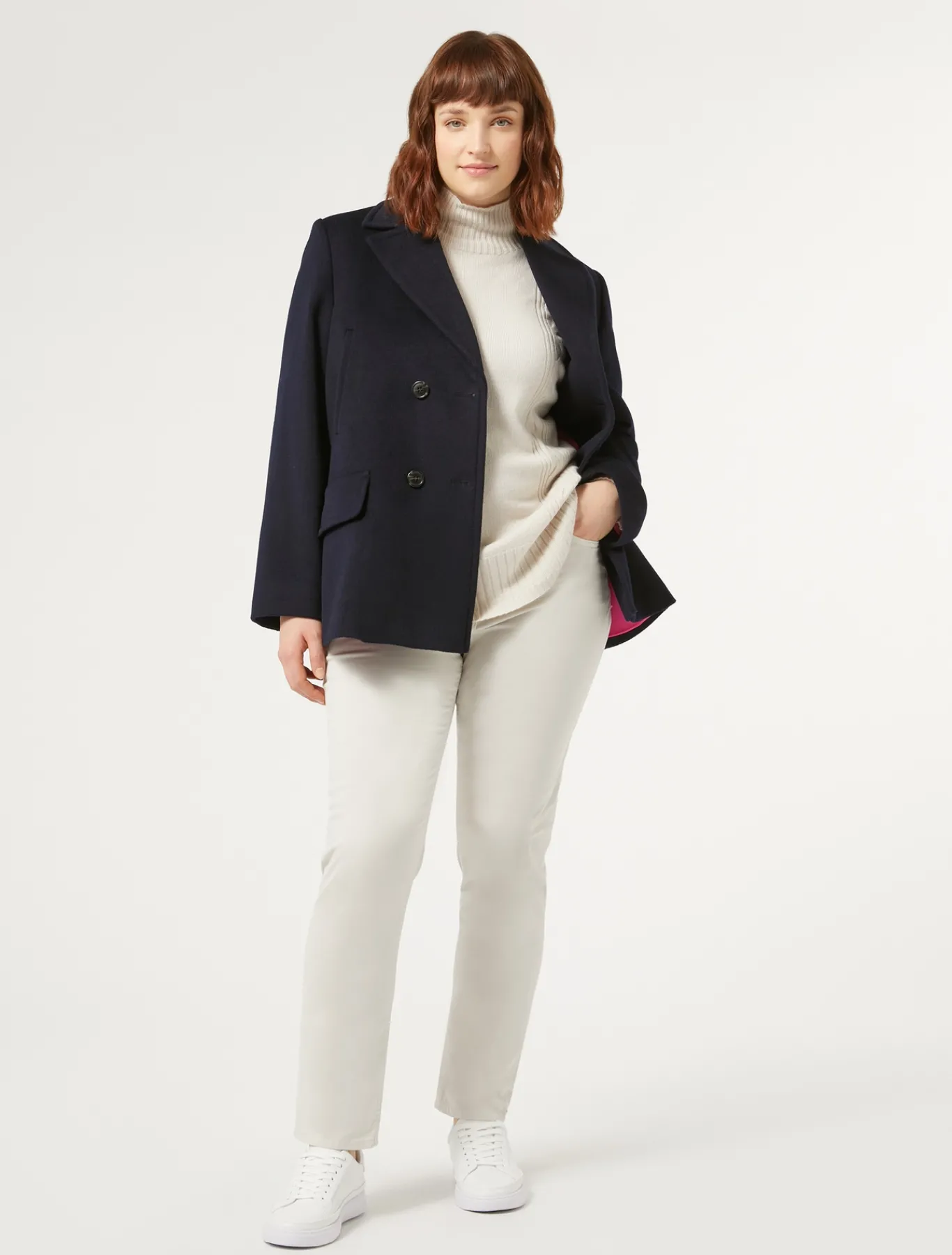 Marina Rinaldi Caban en drap de laine BLEUNUIT Outlet