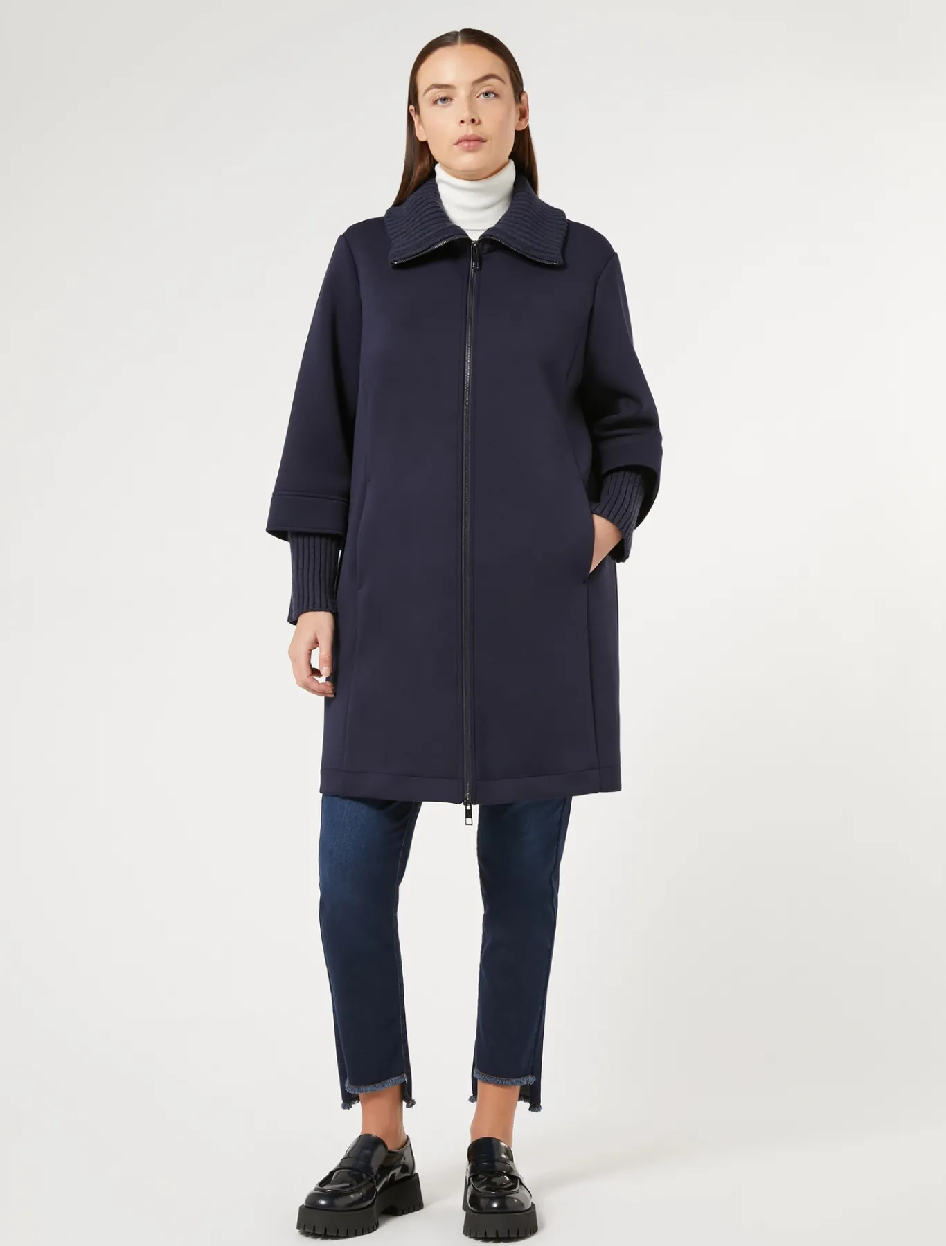 Marina Rinaldi Caban en jersey BLEUNUIT New