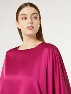 Marina Rinaldi Cape en crêpe envers satin FRAMBOISE Fashion
