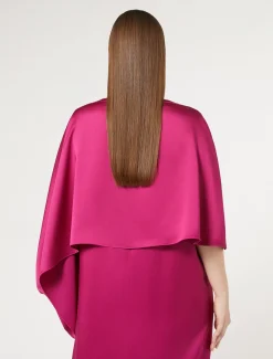 Marina Rinaldi Cape en crêpe envers satin FRAMBOISE Fashion