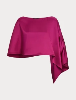 Marina Rinaldi Cape en crêpe envers satin FRAMBOISE Fashion