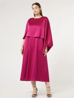 Marina Rinaldi Cape en crêpe envers satin FRAMBOISE Fashion