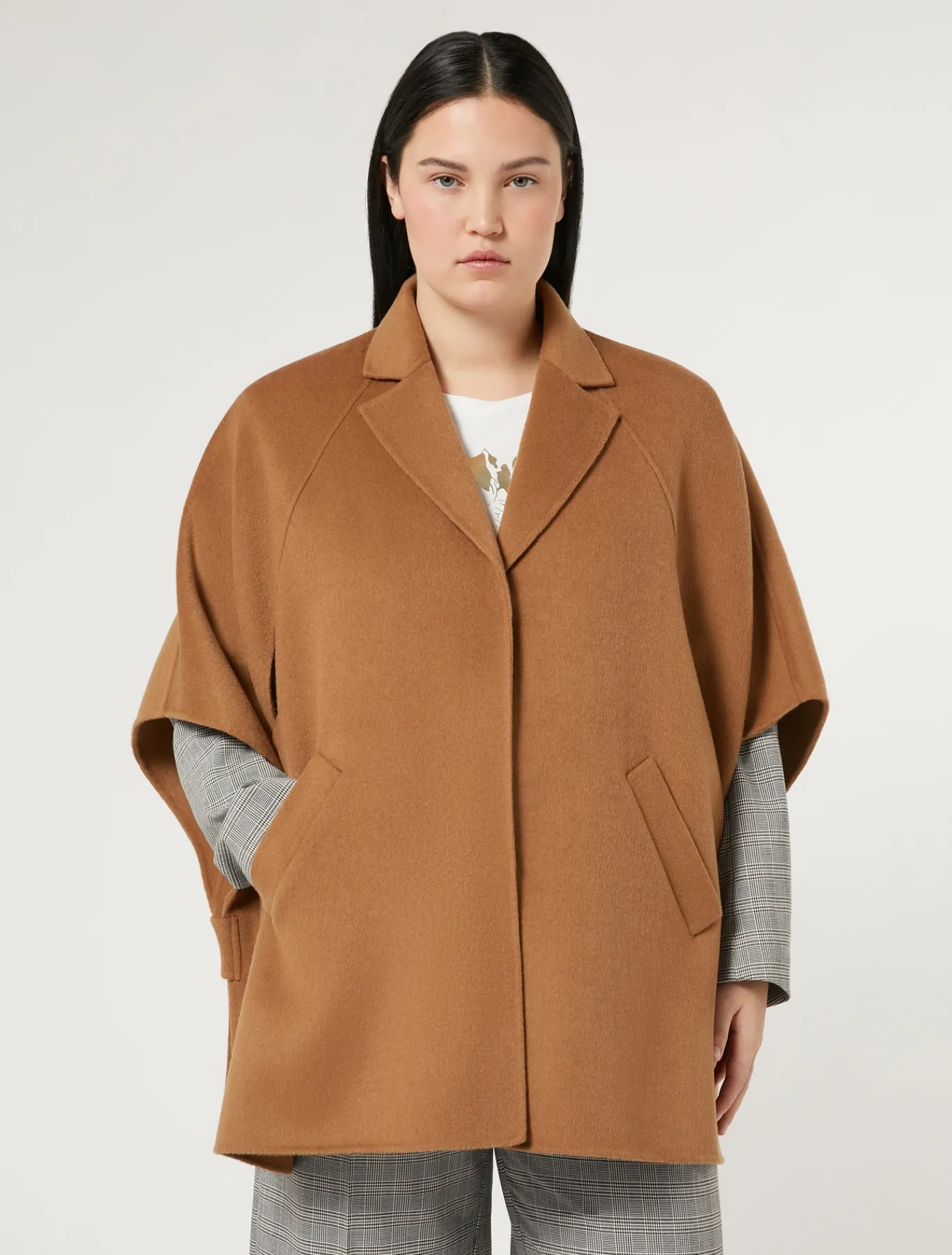 Marina Rinaldi Cape en double laine BISCUIT Best