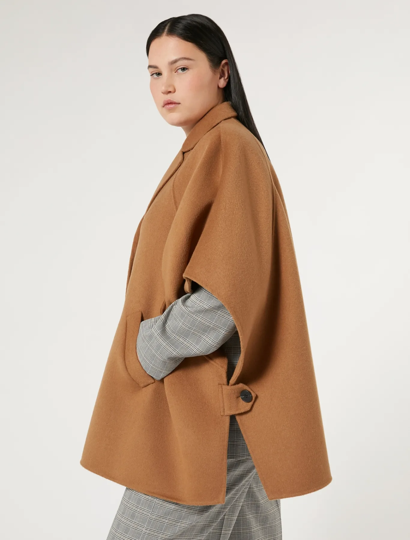Marina Rinaldi Cape en double laine BISCUIT Best