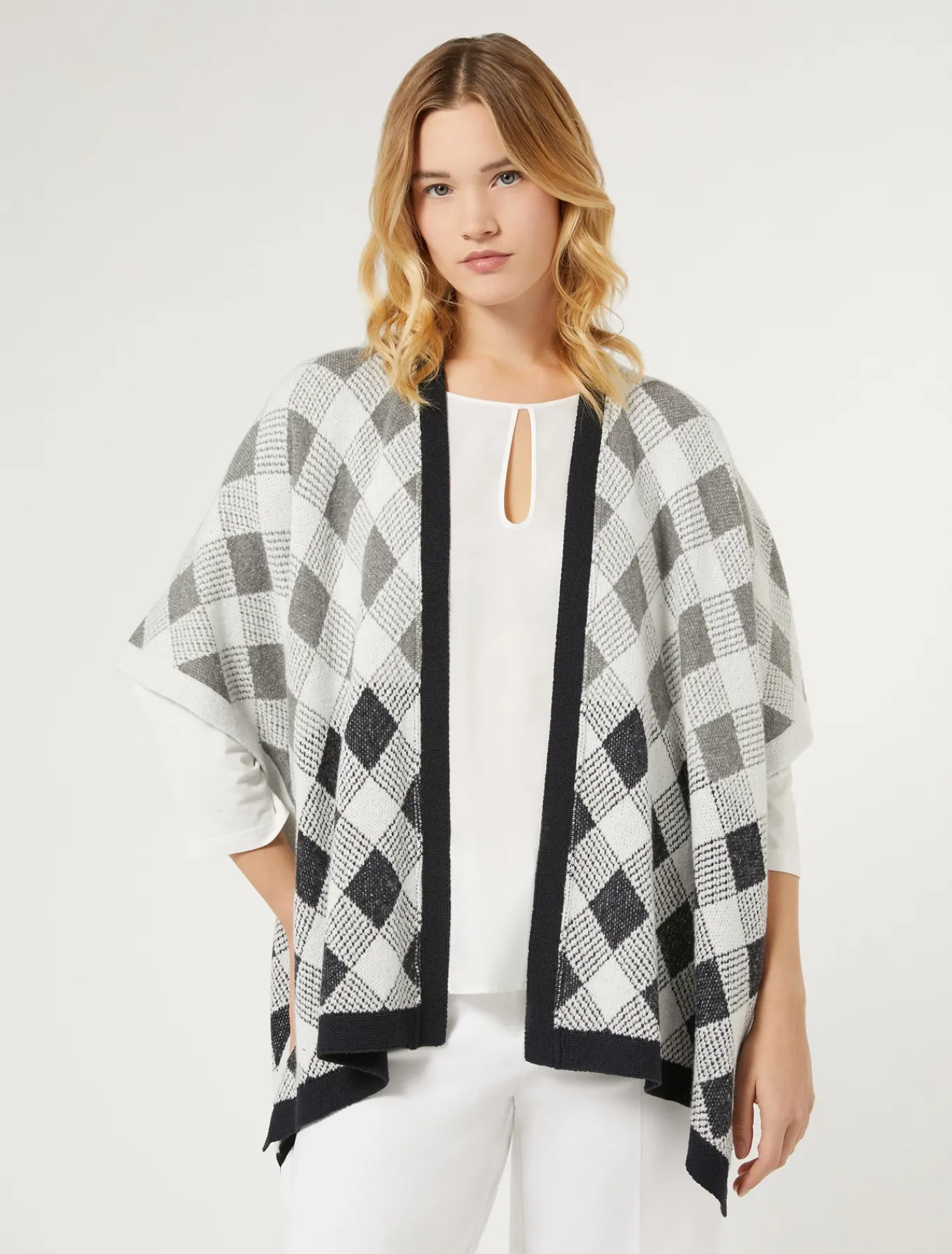 Marina Rinaldi Cape en jacquard piqué GRISMOYEN Online
