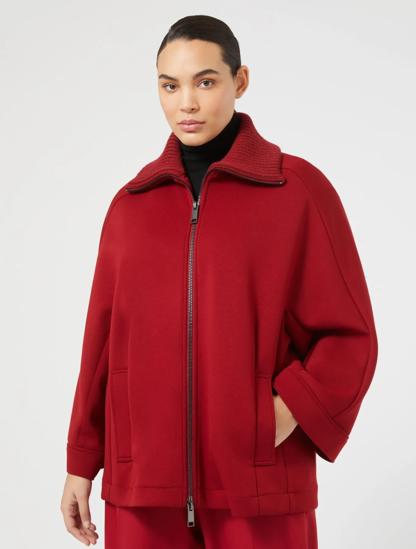 Marina Rinaldi Cape en jersey ROUGE New