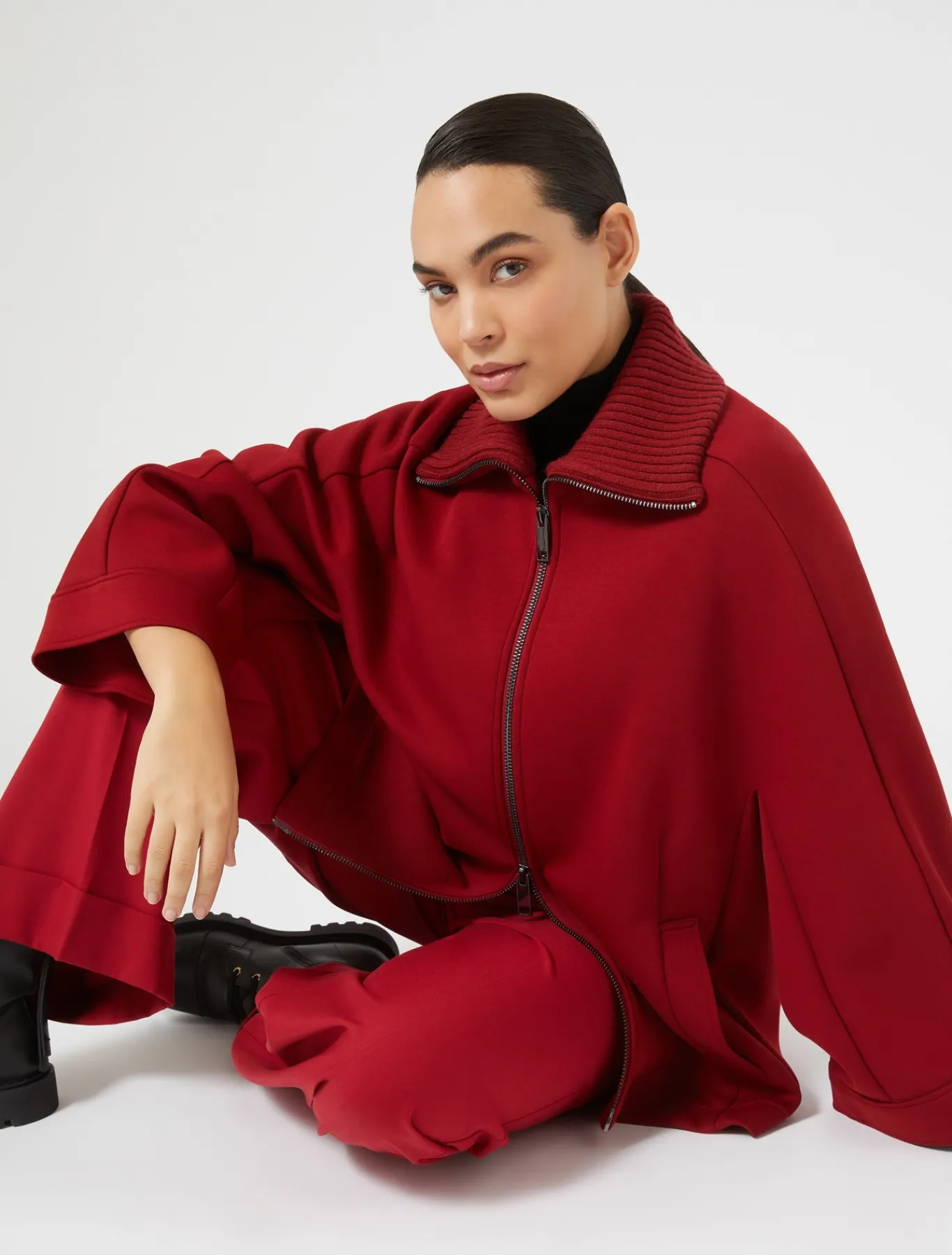 Marina Rinaldi Cape en jersey ROUGE New