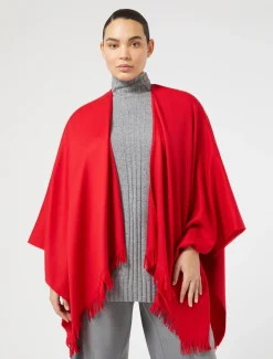Marina Rinaldi Cape en laine ROUGE Outlet