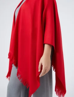 Marina Rinaldi Cape en laine ROUGE Outlet
