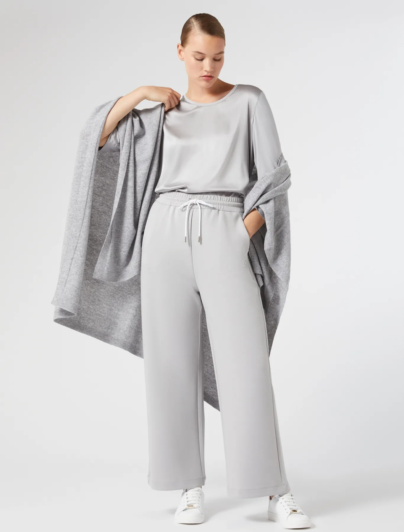 Marina Rinaldi Cape en laine cardée GRISCLAIR Clearance
