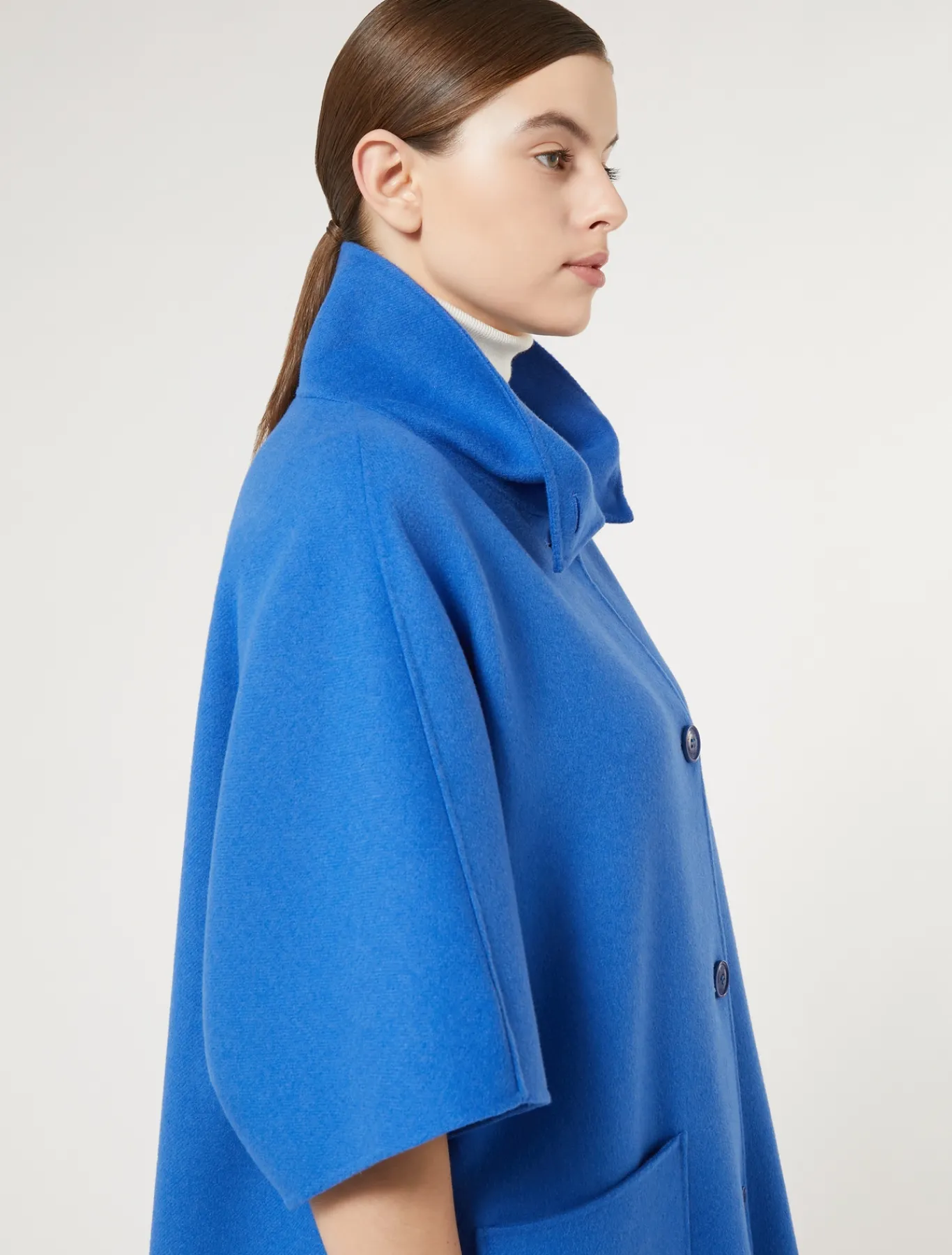 Marina Rinaldi Cape en laine double mélangée BLEU Sale