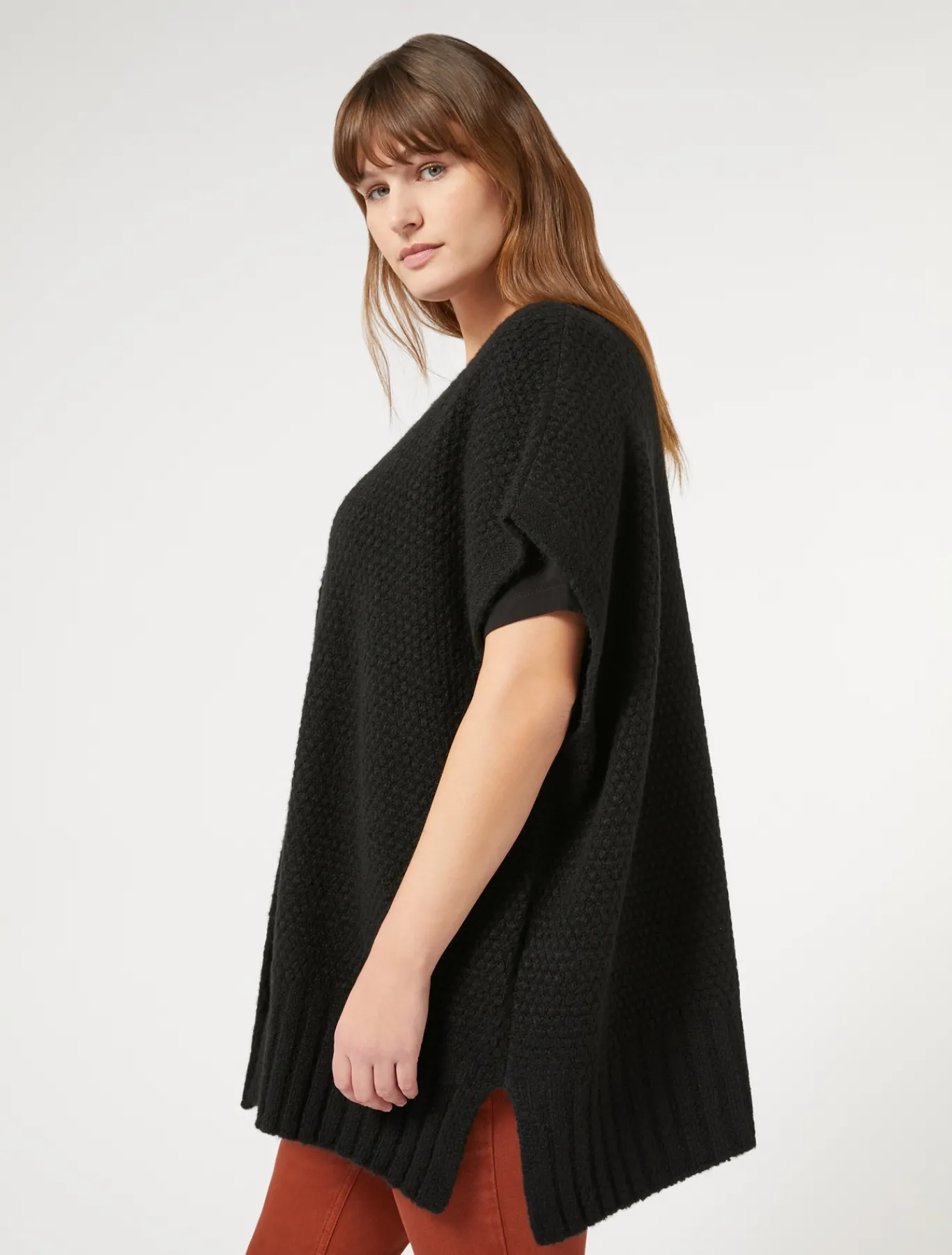 Marina Rinaldi Cape en laine mélangée NOIR Best