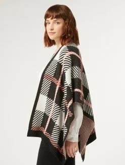 Marina Rinaldi Cape en laine mélangée NOIR Discount