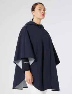 Marina Rinaldi Cape en toile et jersey mélangés BLEUNUIT Fashion