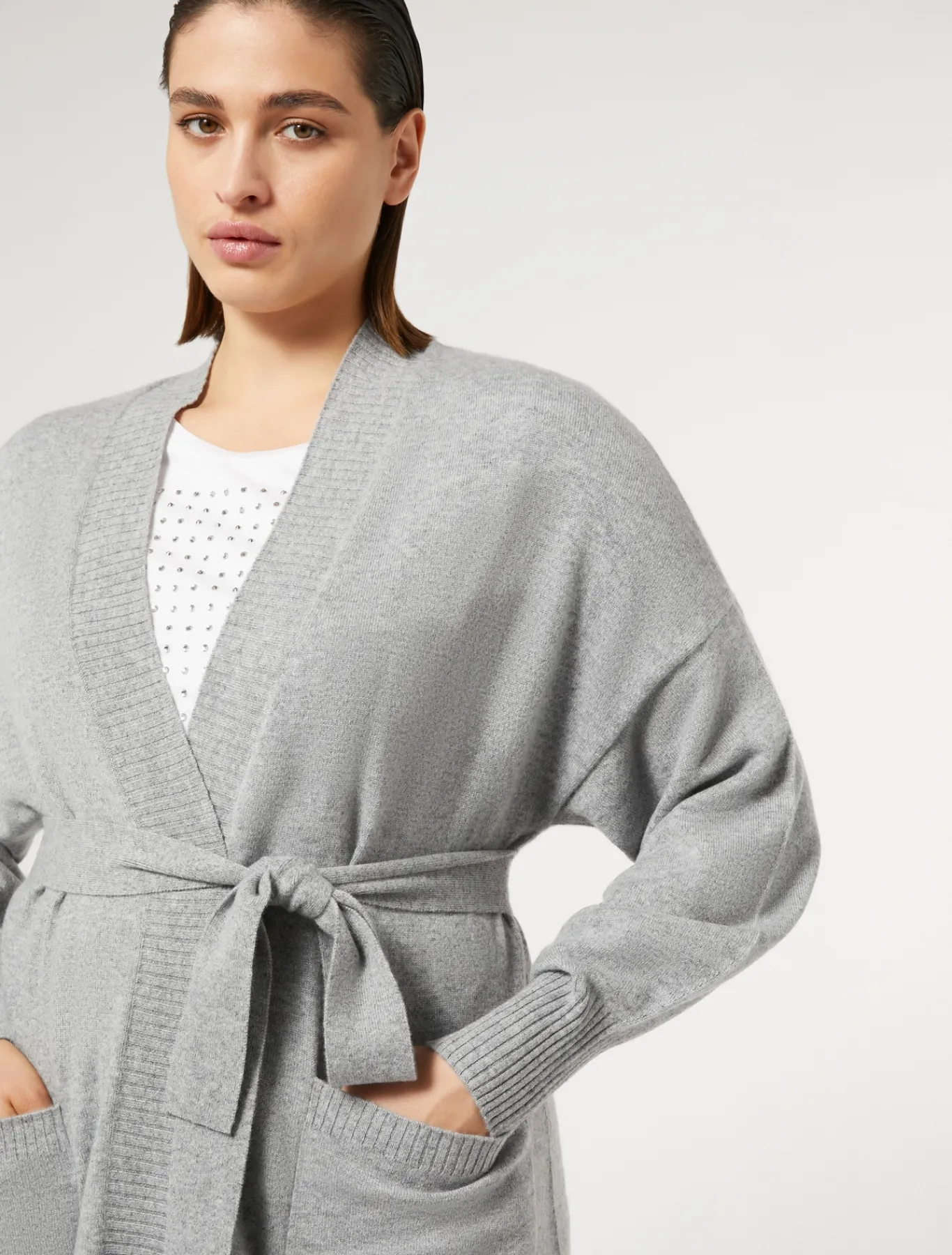 Marina Rinaldi Cardigan en cachemire GRISMOYEN Clearance