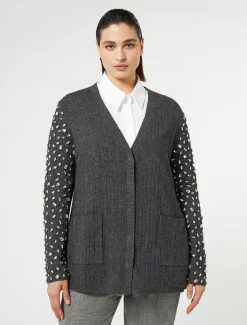 Marina Rinaldi Cardigan en cachemire mélangé GRISFONCE Sale