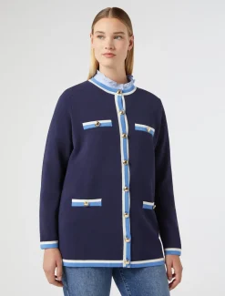Marina Rinaldi Cardigan en coton modal BLEU Hot