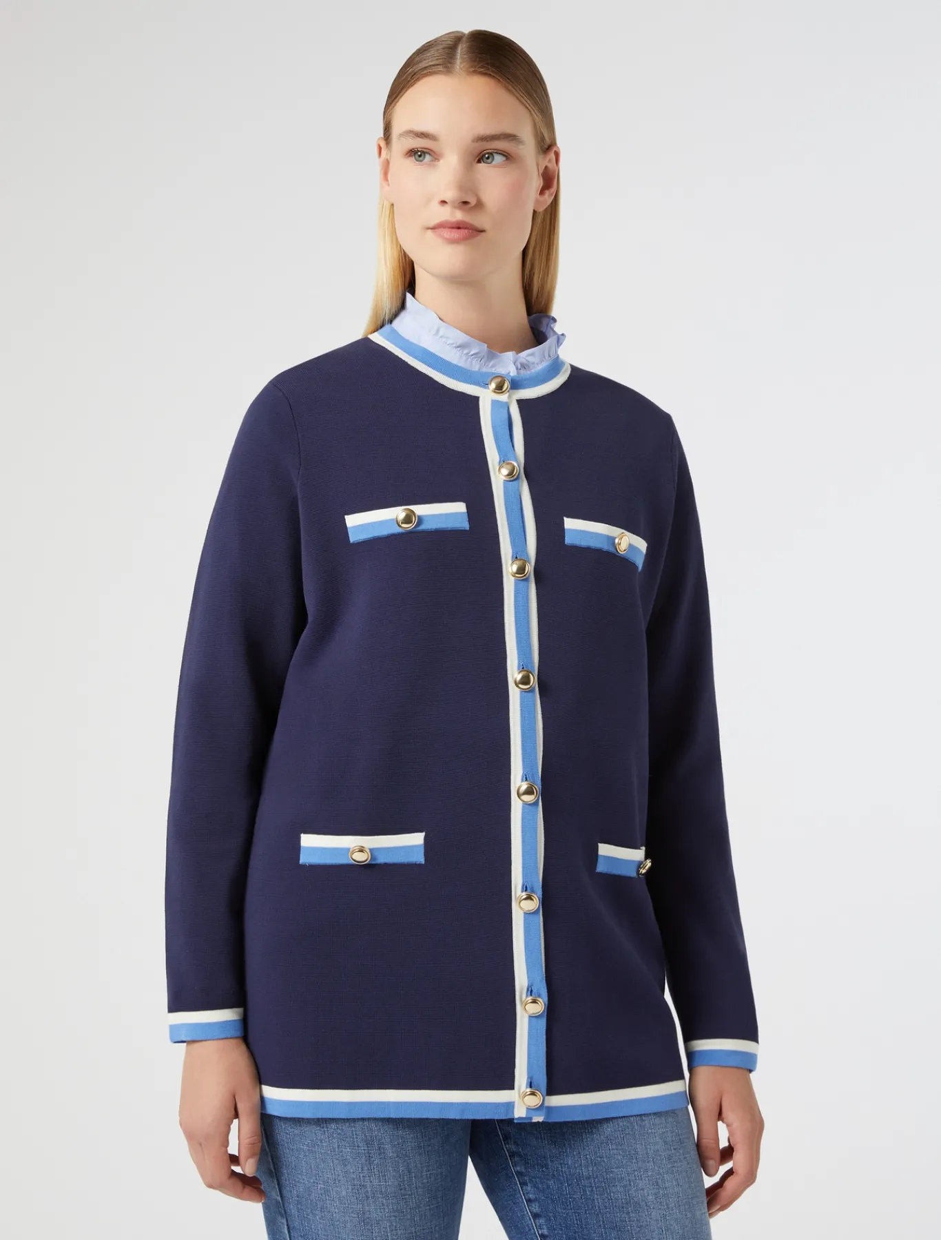 Marina Rinaldi Cardigan en coton modal BLEU Hot