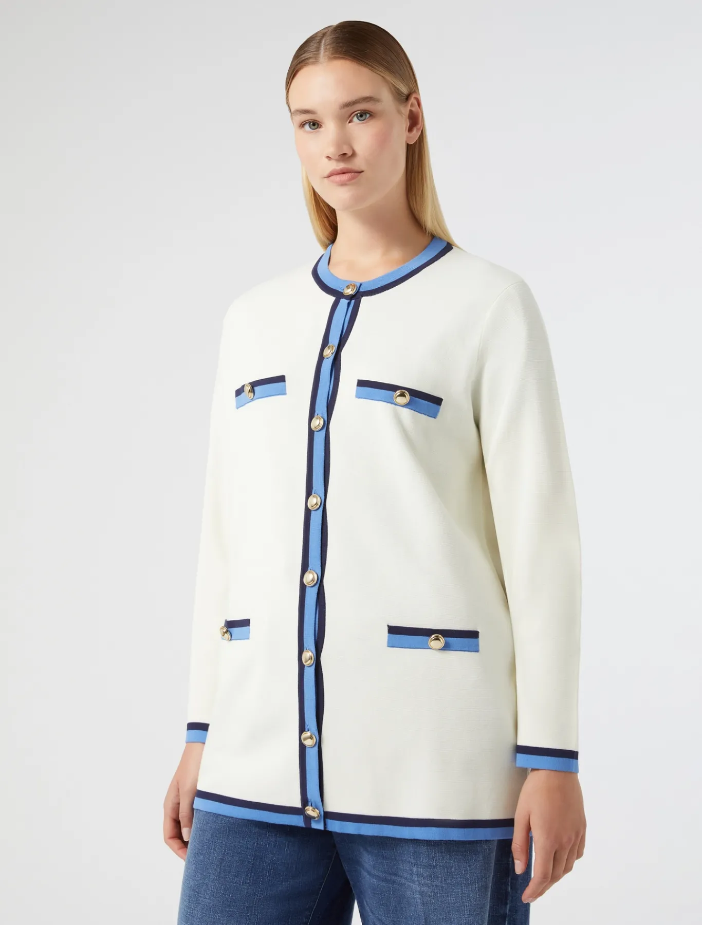 Marina Rinaldi Cardigan en coton modal IVOIRE Fashion