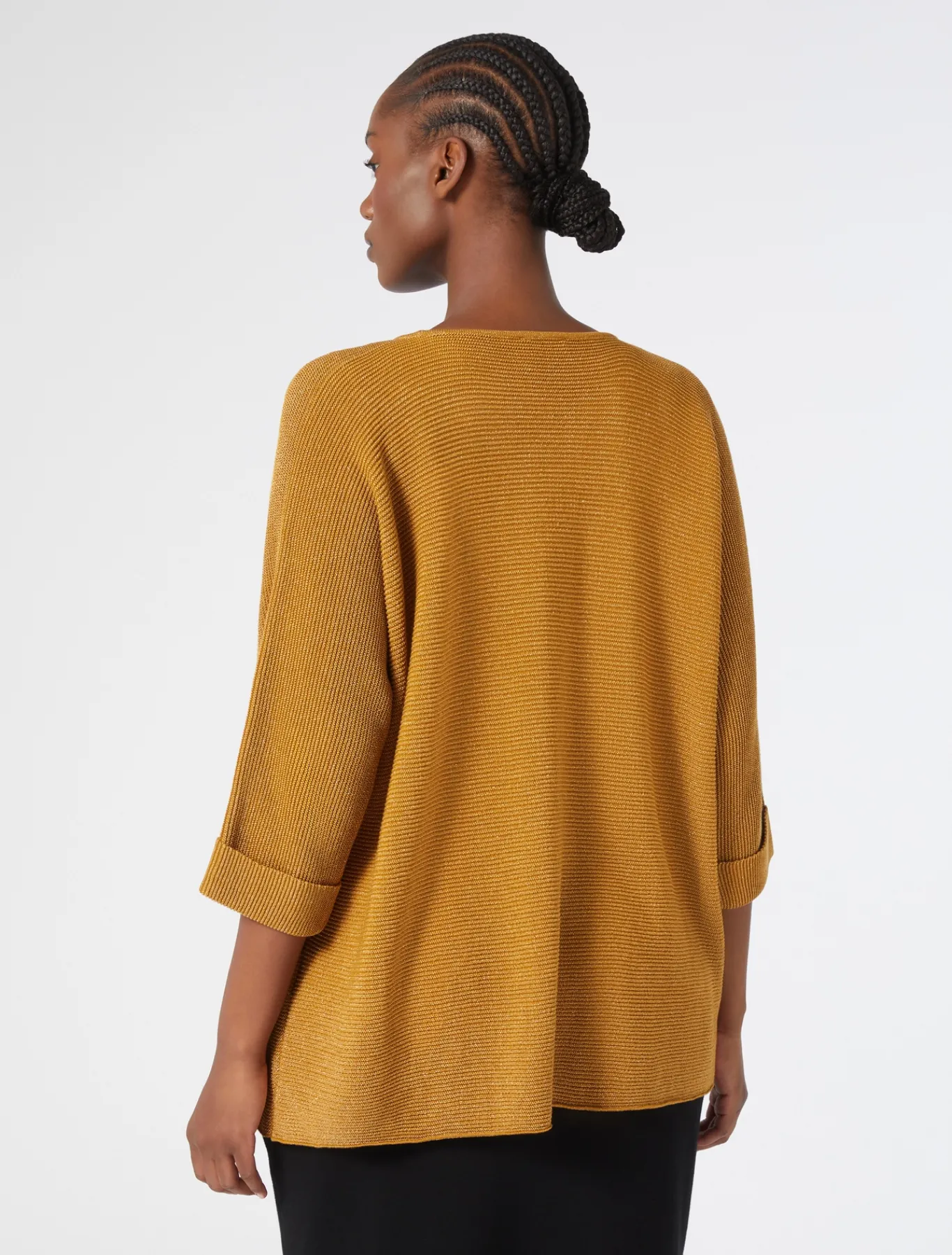 Marina Rinaldi Cardigan en crêpe de coton MOUTARDE New