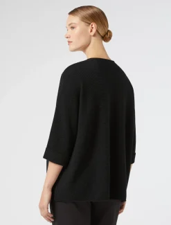 Marina Rinaldi Cardigan en crêpe de coton NOIR Outlet