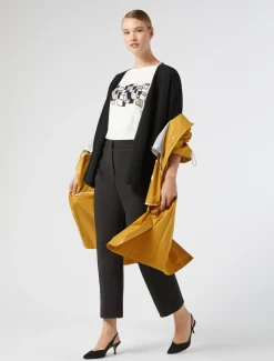 Marina Rinaldi Cardigan en crêpe de coton NOIR Outlet