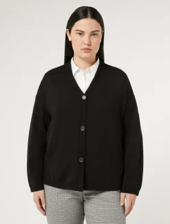 Marina Rinaldi Cardigan en fil de maille et laine NOIR Sale