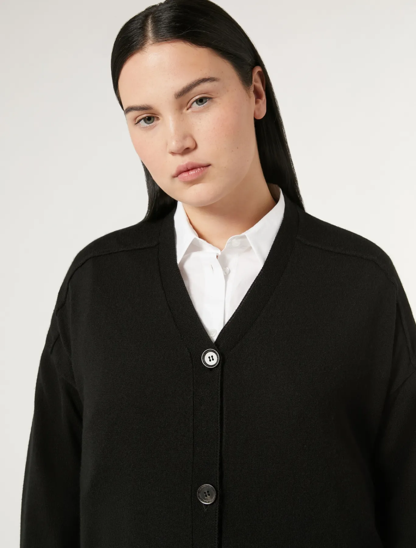 Marina Rinaldi Cardigan en fil de maille et laine NOIR Sale