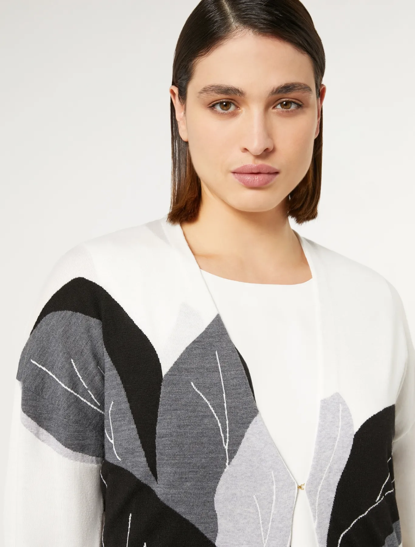 Marina Rinaldi Cardigan en laine et soie mélangées BLANC Outlet