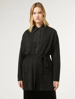 Marina Rinaldi Cardigan en laine mélangée NOIR Outlet