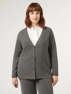 Marina Rinaldi Cardigan en laine mélangée GRISBLEU Clearance